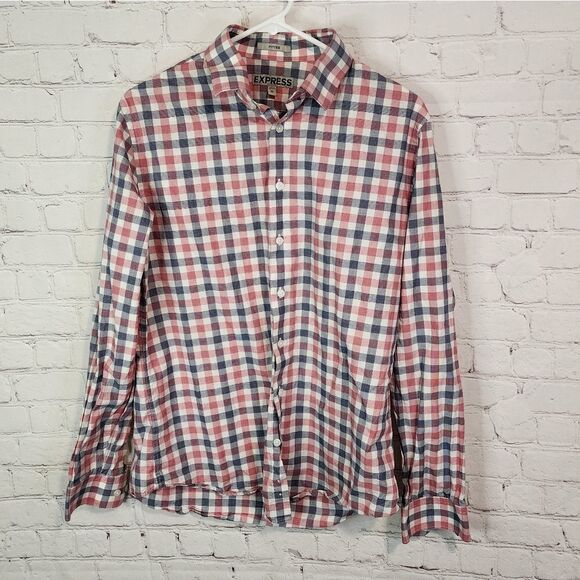 Men's Express "Fitted" longsleeve button-down shirt, size Medium - Picture 1 of 3